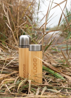Logo trade advertising products picture of: Bamboo vacuum travel flask