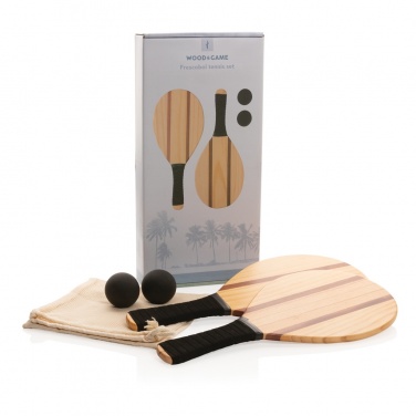 Logo trade promotional products image of: Wooden frescobol tennis set