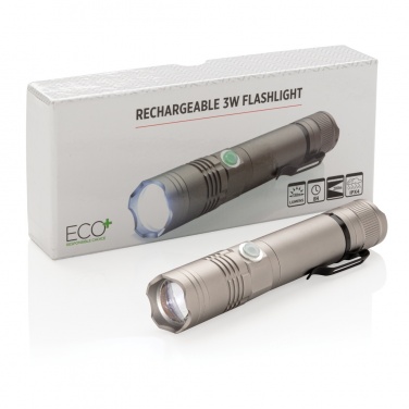 Logo trade promotional gift photo of: Rechargeable 3W flashlight