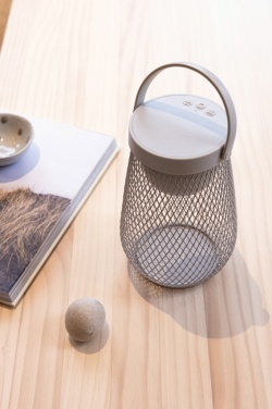 Logotrade business gift image of: Aurora RCS recycled plastic USB re-chargeable table lamp