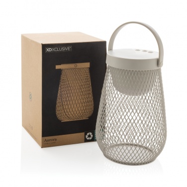 Logo trade corporate gift photo of: Aurora RCS recycled plastic USB re-chargeable table lamp