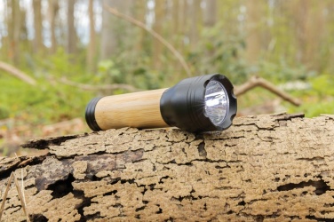 Logo trade promotional giveaway photo of: Lucid 1W RCS certified recycled plastic & bamboo torch