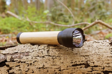 Logotrade promotional gift image of: Lucid 5W RCS certified recycled plastic & bamboo torch
