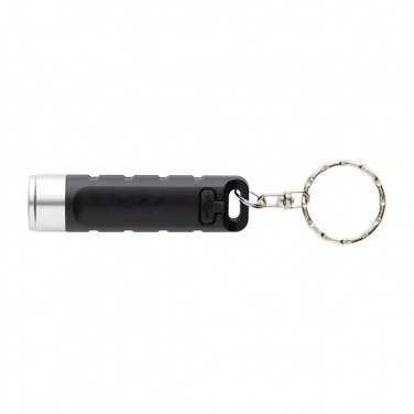 Logo trade advertising product photo of: Globix RCS recycled plastic USB re-chargeable keychain torch