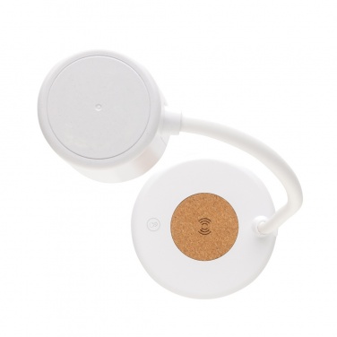 Logotrade advertising product image of: Zenara RCS recycled plastic and cork 15W wireless desk lamp