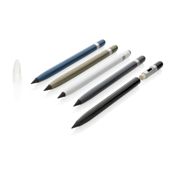 Logo trade promotional gifts image of: Aluminum inkless pen with eraser