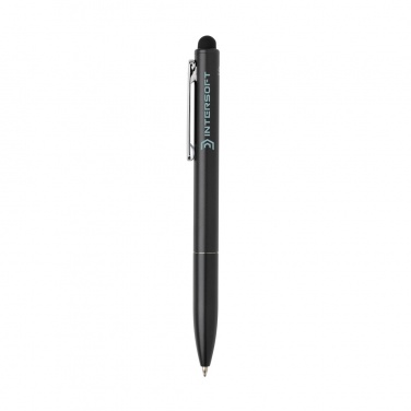 Logo trade promotional item photo of: Kymi RCS certified recycled aluminium pen with stylus