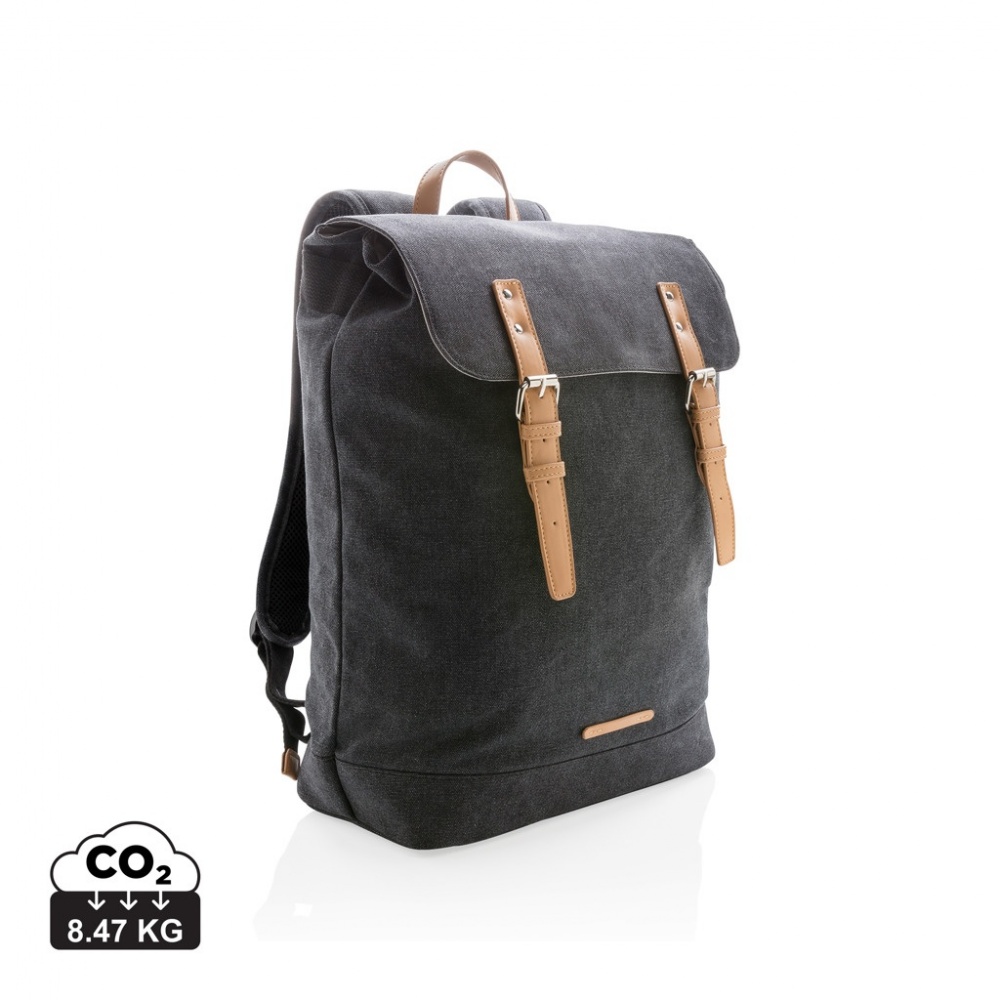 Logo trade promotional gifts image of: Canvas laptop backpack PVC free