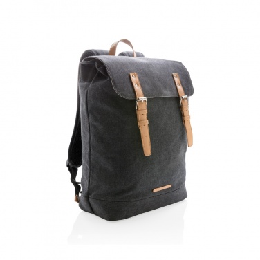 Logo trade promotional giveaways image of: Canvas laptop backpack PVC free