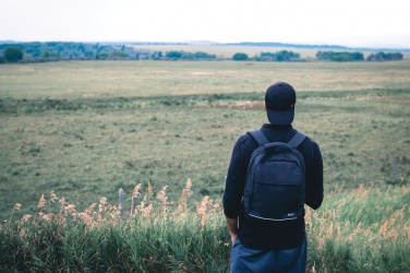 Logo trade corporate gifts image of: Swiss Peak Brooke AWARE™ RPET daily 15.6" laptop backpack