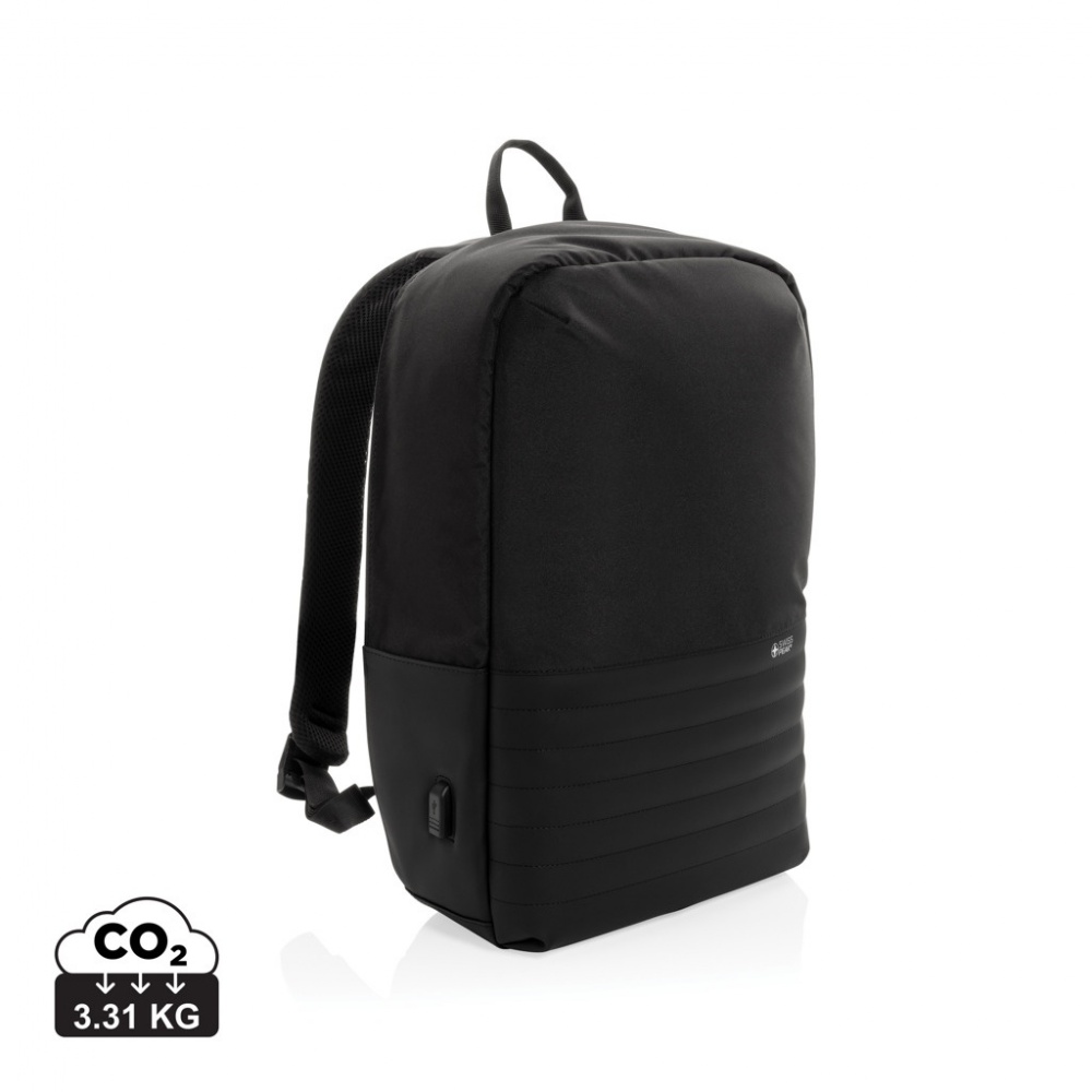 Logo trade business gifts image of: Swiss Peak AWARE™ RFID anti-theft 15.6'' laptop backpack