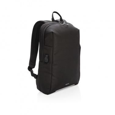Logotrade corporate gift image of: Swiss Peak AWARE™ RFID and USB A laptop backpack