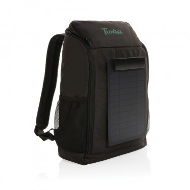 Logotrade business gifts photo of: Pedro AWARE™ RPET deluxe backpack with 5W solar panel
