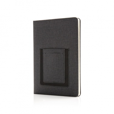 Logo trade corporate gifts image of: Deluxe A5 Notebook with phone pocket