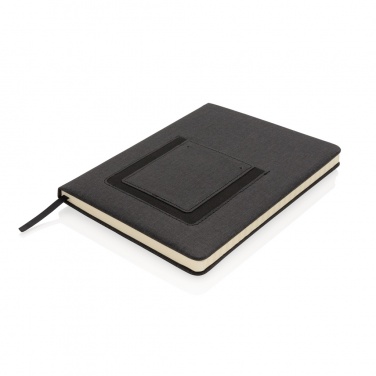 Logo trade advertising products picture of: Deluxe A5 Notebook with phone pocket