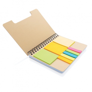 Logotrade promotional merchandise picture of: A5 Kraft spiral notebook with sticky notes