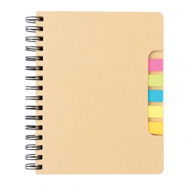 Logotrade corporate gifts photo of: A5 Kraft spiral notebook with sticky notes
