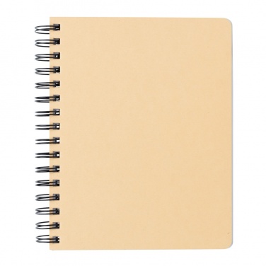 Logo trade promotional items image of: A5 Kraft spiral notebook with sticky notes