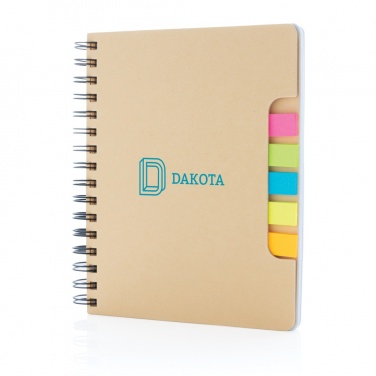 Logo trade promotional items picture of: A5 Kraft spiral notebook with sticky notes