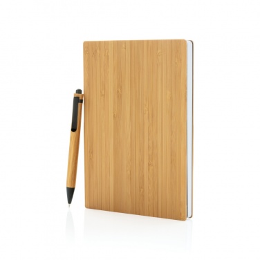 Logo trade corporate gift photo of: A5 Bamboo notebook & pen set