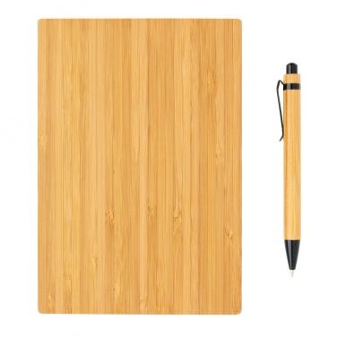 Logotrade promotional merchandise image of: A5 Bamboo notebook & pen set