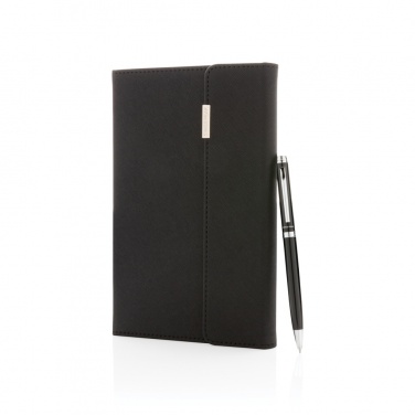 Logotrade promotional product picture of: Swiss Peak deluxe A5 notebook and pen set