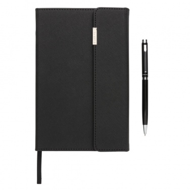 Logo trade corporate gift photo of: Swiss Peak deluxe A5 notebook and pen set
