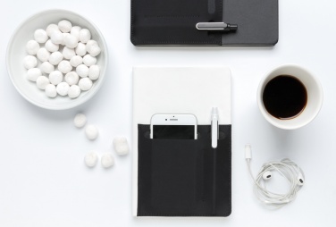 Logo trade promotional gift photo of: A5 Deluxe notebook with smart pockets