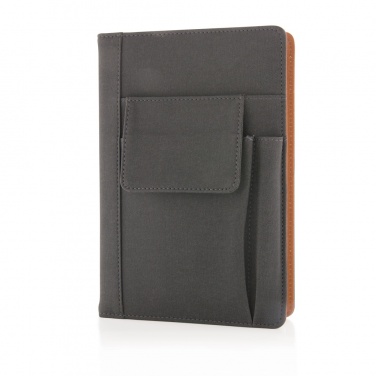 Logo trade business gifts image of: Notebook with phone pocket
