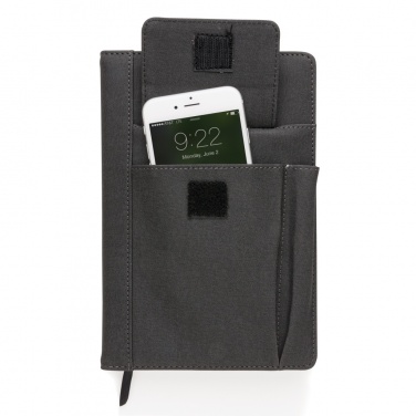 Logo trade business gift photo of: Notebook with phone pocket