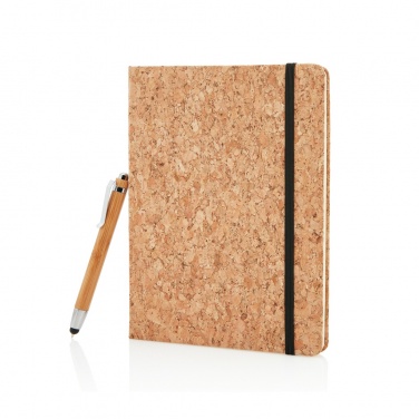Logo trade advertising products image of: A5 notebook with bamboo pen including stylus