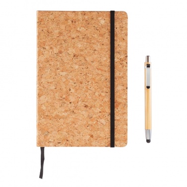 Logotrade business gifts photo of: A5 notebook with bamboo pen including stylus