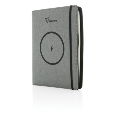 Logo trade corporate gift photo of: Air 5W wireless charging notebook with 5000mAh powerbank