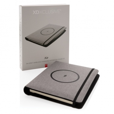 Logo trade promotional merchandise image of: Air 5W wireless charging notebook with 5000mAh powerbank