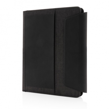 Logo trade promotional giveaways image of: Fiko wireless charging A5 portfolio with powerbank