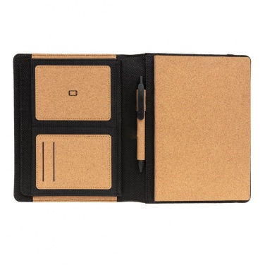 Logo trade promotional merchandise image of: Deluxe cork portfolio A5 with pen