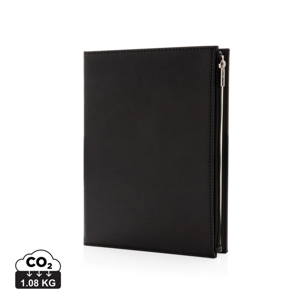 Logo trade promotional giveaways picture of: Swiss Peak A5 PU notebook with zipper pocket