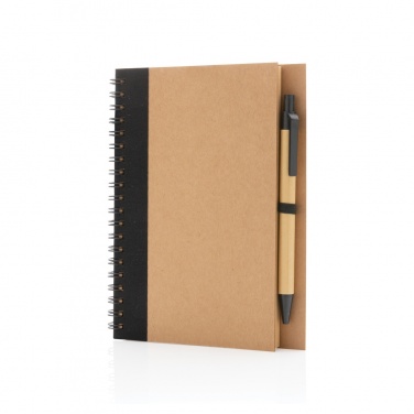 Logotrade promotional merchandise picture of: Kraft spiral notebook with pen