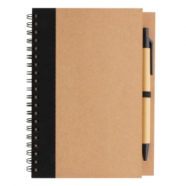Logotrade promotional item picture of: Kraft spiral notebook with pen
