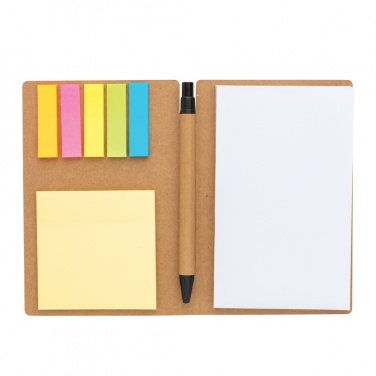Logotrade business gift image of: Kraft sticky notes A6 booklet with pen
