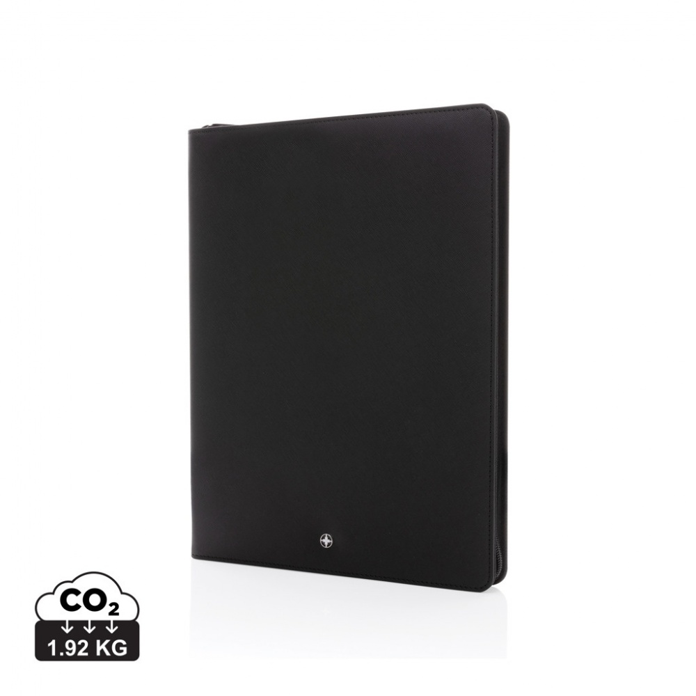 Logo trade promotional items image of: Swiss Peak Heritage RCS rPU A4 portfolio with zipper