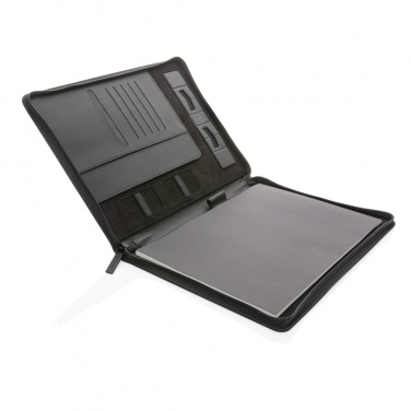 Logo trade corporate gifts image of: Swiss Peak Heritage RCS rPU A4 portfolio with zipper