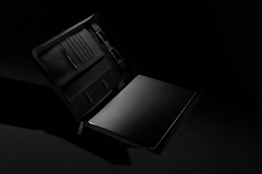 Logo trade corporate gift photo of: Swiss Peak Heritage RCS rPU A4 portfolio with zipper