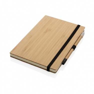 Logotrade promotional gift image of: Bamboo notebook and infinity pencil set