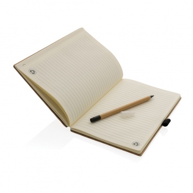 Logo trade promotional giveaways image of: Bamboo notebook and infinity pencil set