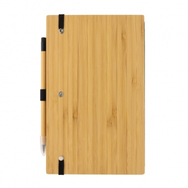 Logo trade promotional products image of: Bamboo notebook and infinity pencil set
