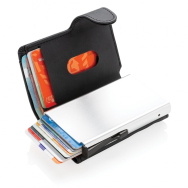 Logo trade promotional gifts picture of: Standard aluminium RFID cardholder with PU wallet