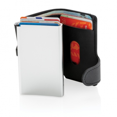 Logo trade corporate gifts image of: Standard aluminium RFID cardholder with PU wallet