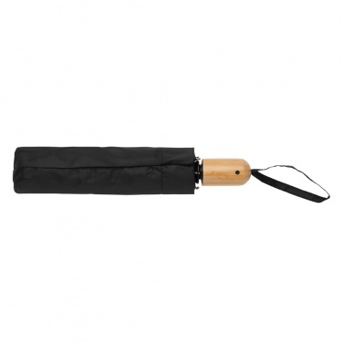 Logotrade promotional merchandise picture of: 21" Impact AWARE™ RPET 190T bamboo auto open/close umbrella