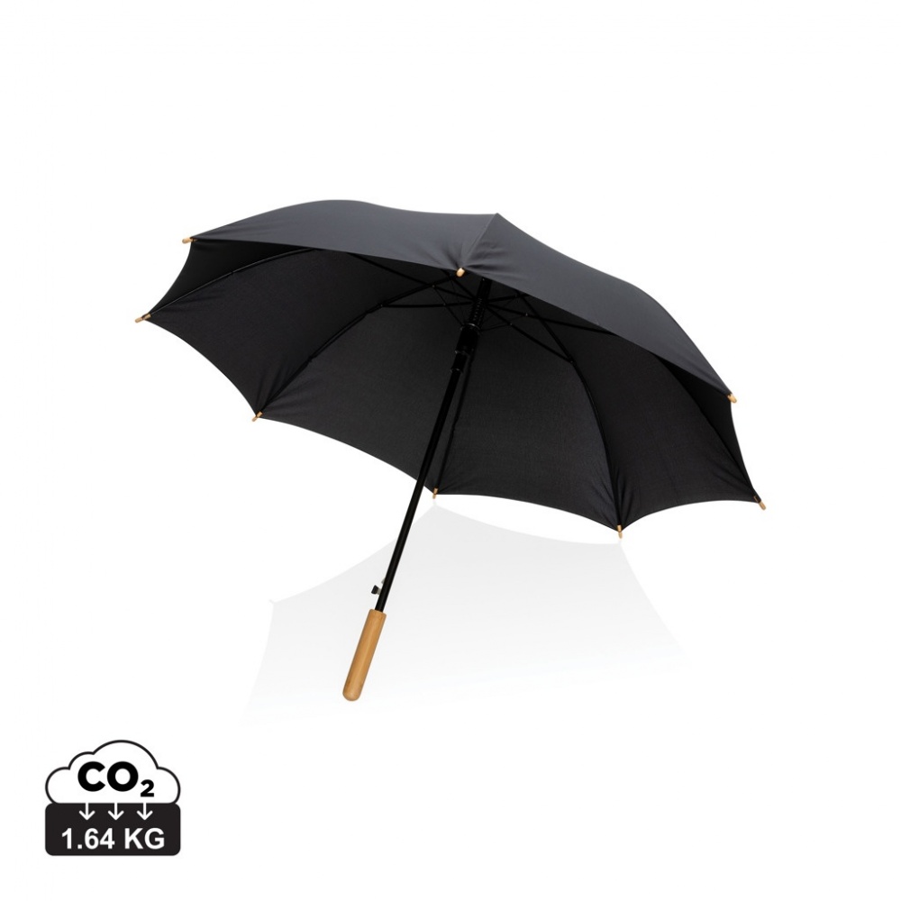 Logotrade promotional gift picture of: 23" Impact AWARE™ RPET 190T auto open bamboo umbrella